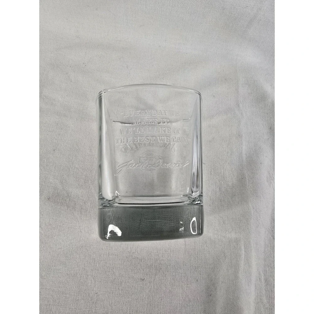 Jack Daniels Old‎ No 7 Brand Whiskey Barware Rocks Glass Tumbler Square
